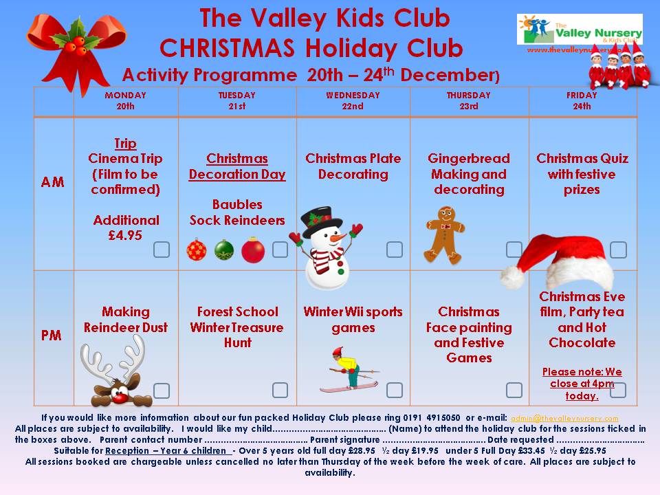 December Christmas Holiday Club Activities 2021 – Merry Christmas ...