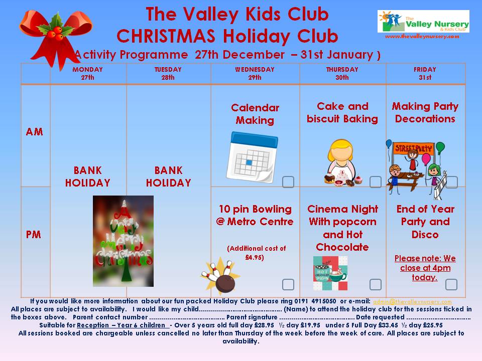 December Christmas Holiday Club Activities 2021 – Merry Christmas ...